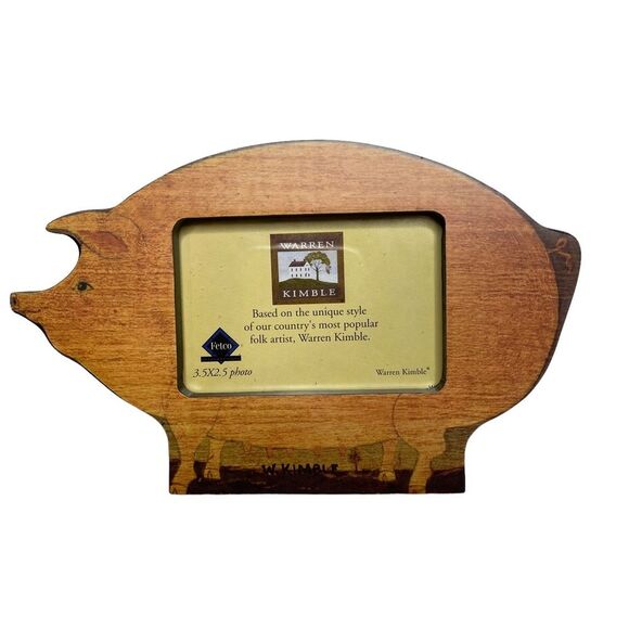 Warren Kimble Collection Folk Art Pig Photo Frame NIB - Picture 2 of 9